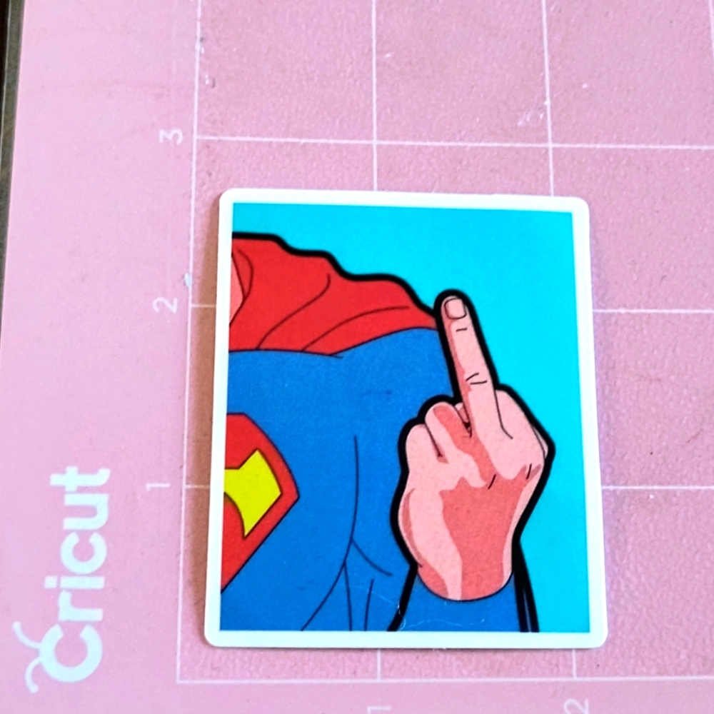 💙 Pop Art Comic Superman F@#k You Middle Finger Gesture Vinyl Sticker Decal New